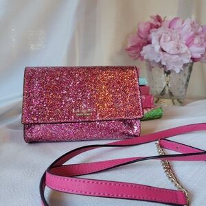 Kate Spade Magenta Glitter Crossbody w/ Storybook Lining